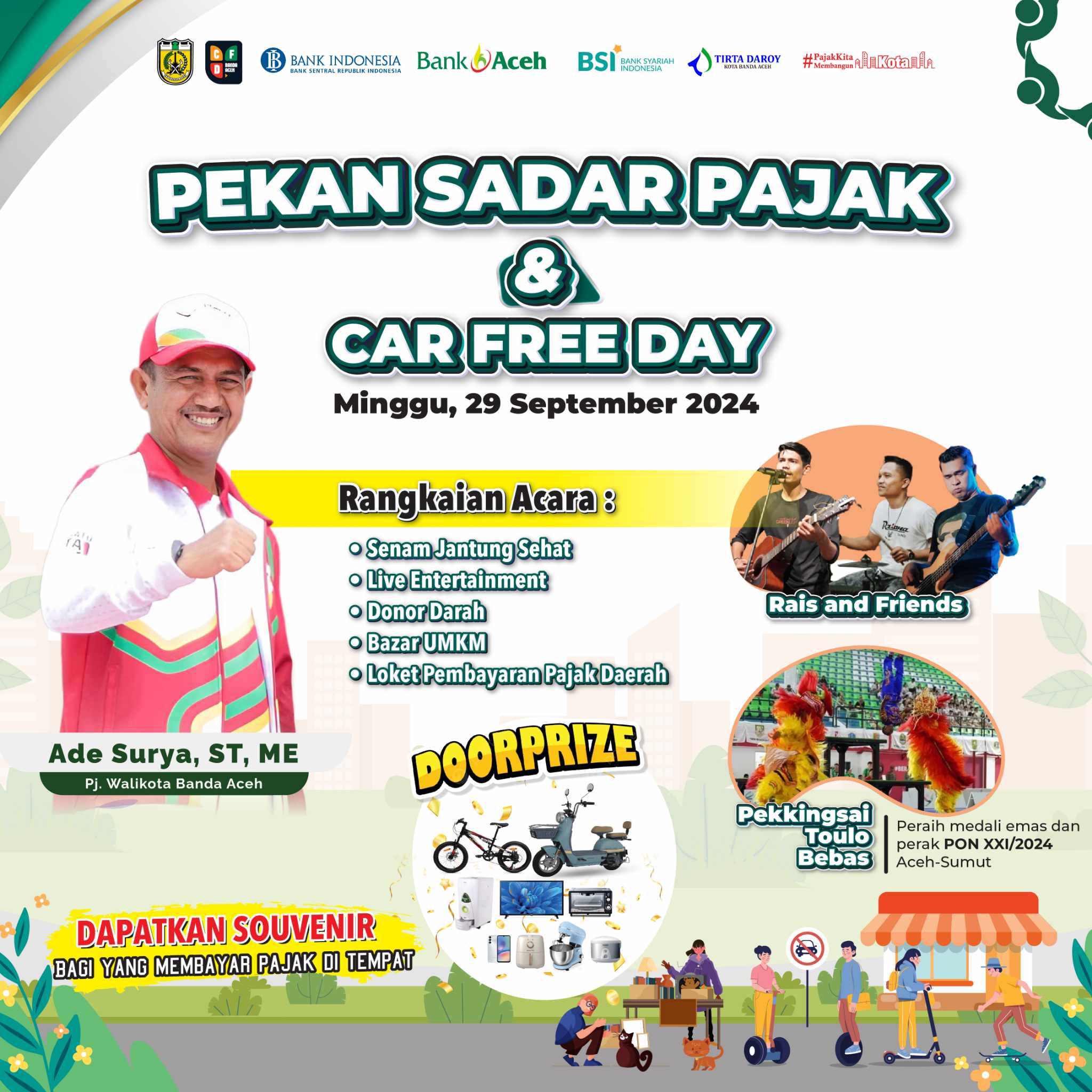 Pemko Banda Aceh Gelar Pekan Sadar Pajak di Automotive Free Day, Hadiah Menarik dan Layanan Publik Disiapkan